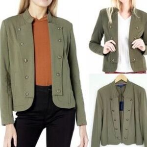 Tommy Hilfiger Military Open Jacket Olive Green Size Medium